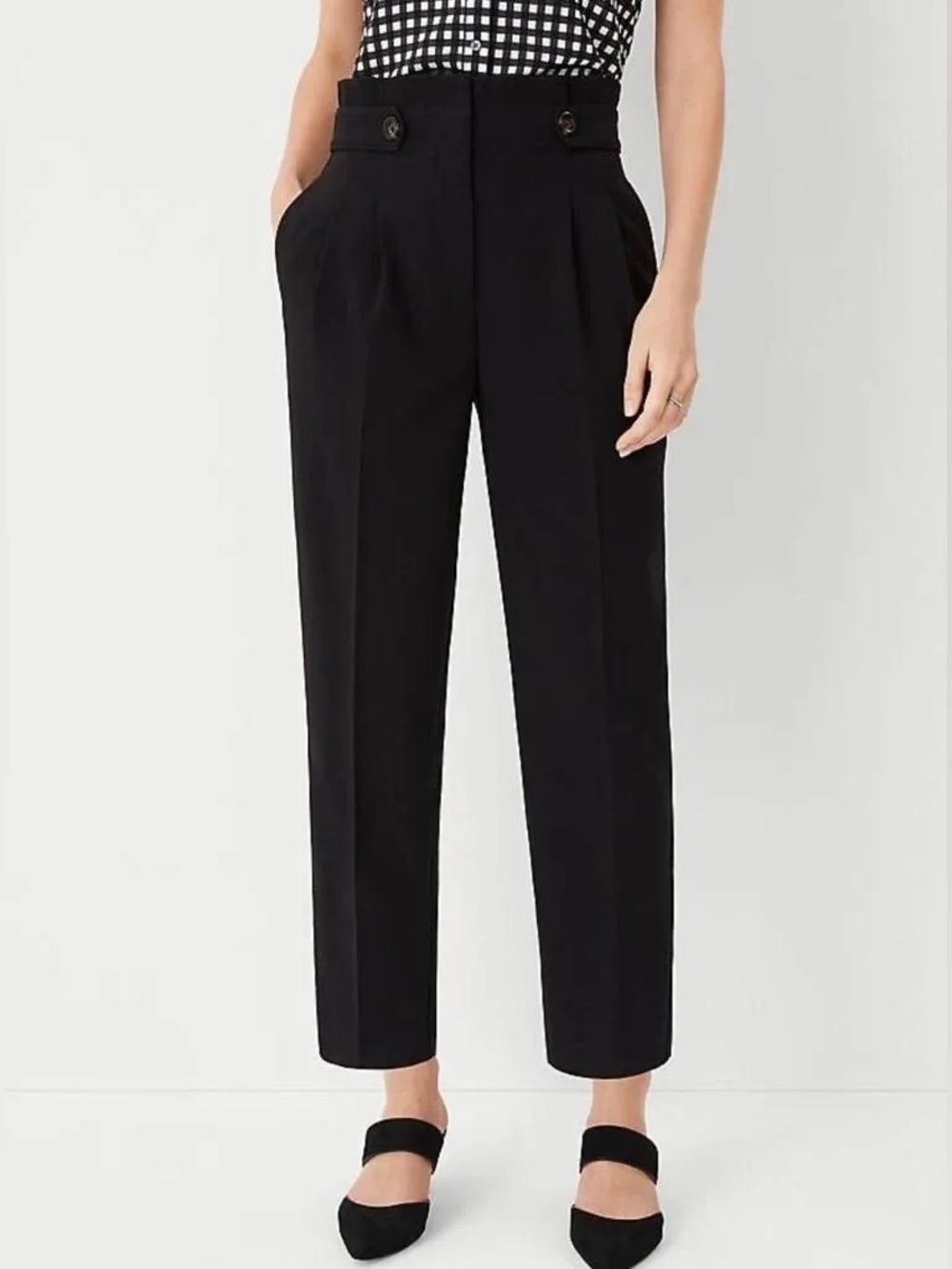 NWT Ann Taylor Pleated Paperbag Tapered Leg Dress Pants